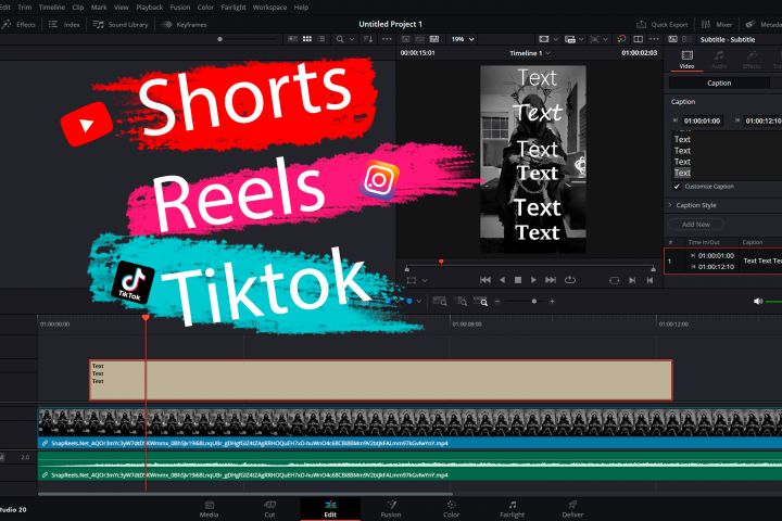 Видеомонтаж Reels/Tiktok/Shorts