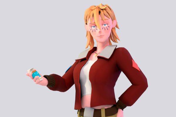 Стилизованный 3D-персонаж с анимацией