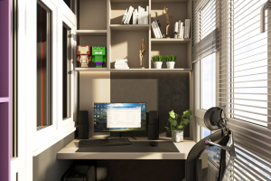 дизайн балкона с рабочим местом