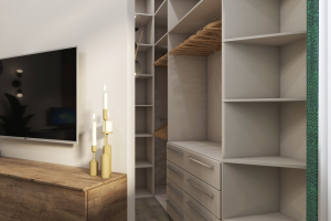 дизайн спальной комнаты гардероб за стенкой