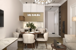 дизайн кухни гостиной