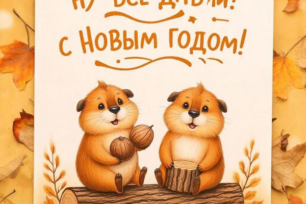 Открытка (картинка) "С Новым годом!". Создавал для коллег, родных и близких.
