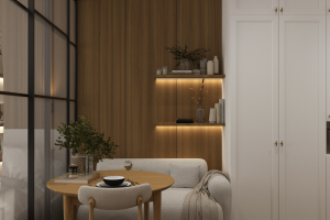 дизайн кухни гостиной в студии