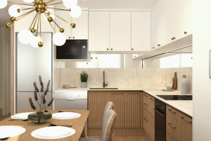 дизайн кухни  гостиной в загородном доме