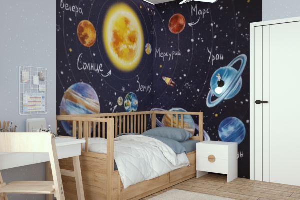 дизайн детской для мальчика. космос