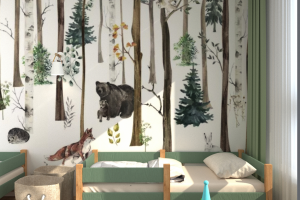 детская комната для девочек. лес