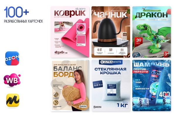 Дизайн карточек товаров для маркетплейсов – Портфолио 100+ работ