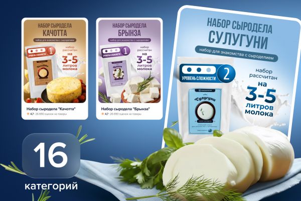 Разработка карточек набора сыродела