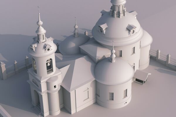 3D-модель православного храма на основе обмерочных чертежей для университета
