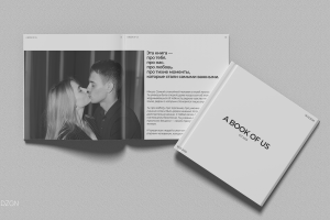 Фотокнига «A BOOK OF US» — минималистичный дизайн персональной фотокниги о любви и воспоминаниях