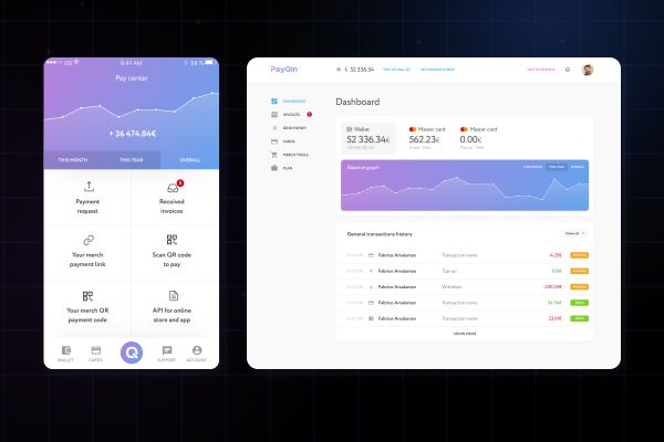 FinTech-платформа для цифровых платежей: электронный кошелёк, виртуальные карты, QR-платежи, инвойсинг и трансграничные переводы.