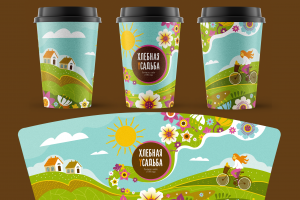 Дизайн стаканчиков для ООО Хлебная Усадьба. Весна
