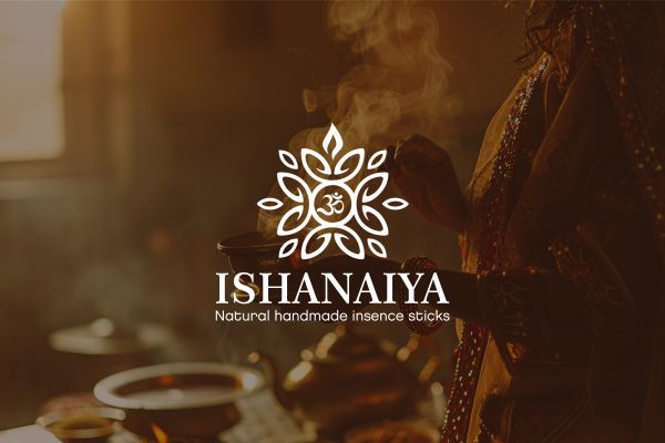 Дизайн оформление логотипа  ISHANAIYA, для премиальных благовоний ручной работы из Индии.