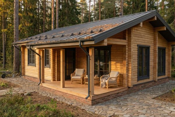 Визуализация дома из бруса ( фасады, планировка )