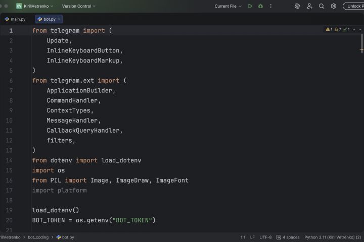 Могу сделать очень простого Телеграмм бота на Python.