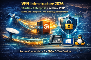 Настройка OpenVPN для Starlink и VoIP Yealink: L3-инфраструктура с обходом DPI (2026)