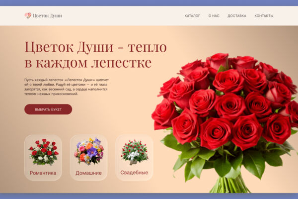 Концепт интернет магазина цветов