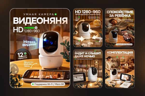 Дизайн карточки товара для видеоняни