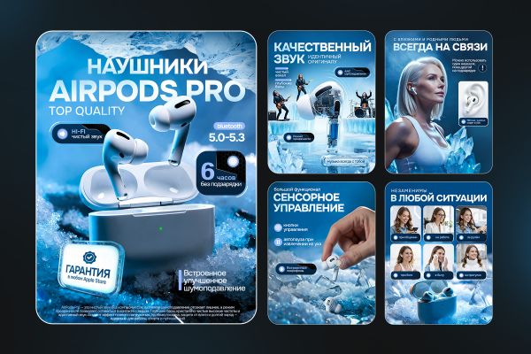 Дизайн карточки товара Airpods Pro