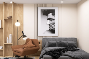 Спальня парня-студента в частном доме