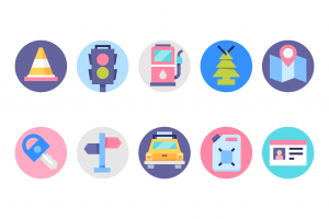 Иконки для транспортной компании в стиле flat