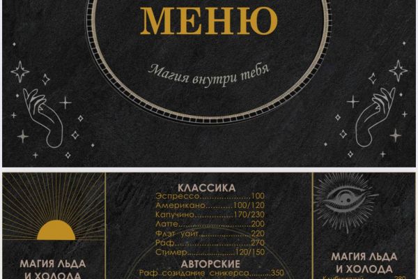 меню для кофейни