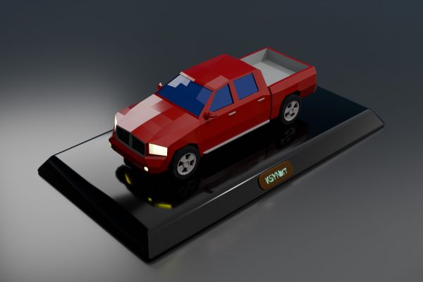 Low-poly 3D модель пикапа