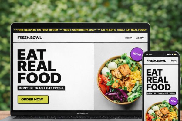 Веб-дизайнер и Frontend-разработчик в стиле Neo-Brutalism (FoodTech / UI-системы)