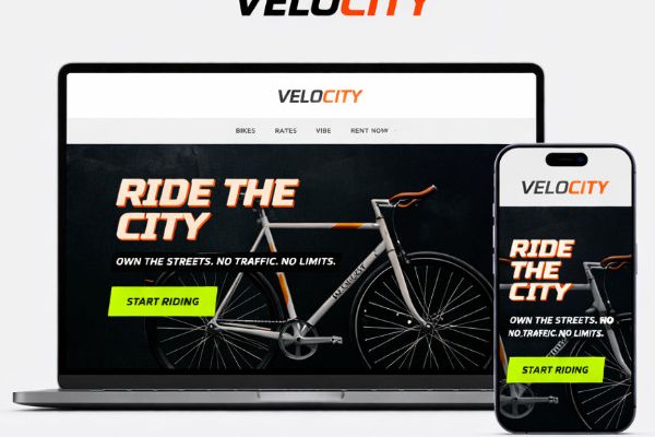 Веб-дизайн и frontend-разработка сайта велопроката в стиле Urban / Street Style (Mobility / Map UI)
