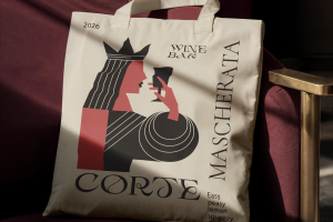 Логотип и фирменный стиль для винного бара «Маскарад»