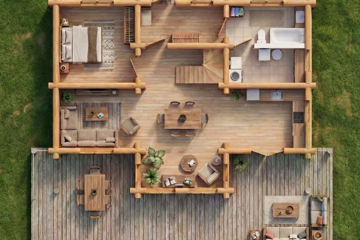 Реалистичная визуализация дома: 2 вида + варианты + планировка - 5678130