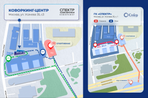 схема прохода к зданию, векторная графика