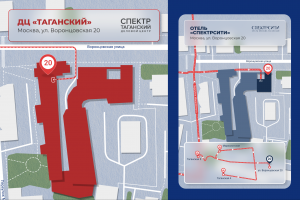 схема прохода к зданию, векторная графика