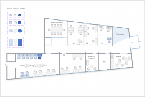 Схема бронирования коворкинга, вектор