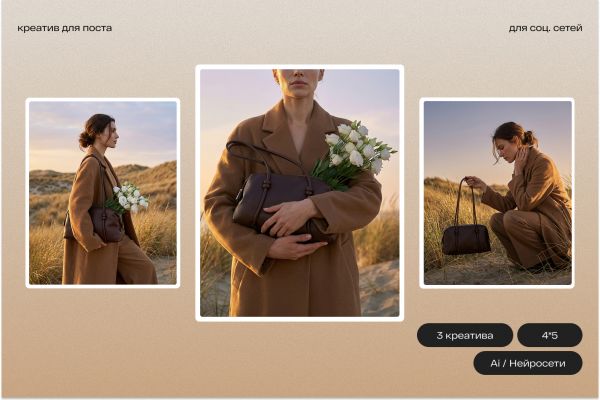 Создание креативов сумок бренда Marc Cony для размещения в соц.сетях