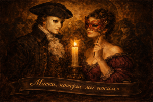 Авторское эссе «Маски, которые мы носим» — о Грибоедове, Гоголе и лицемерии эпохи соцсетей, оформленное в стиле рукописи XIX века.