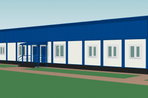 Модульное здание раздевалок спортивного объекта