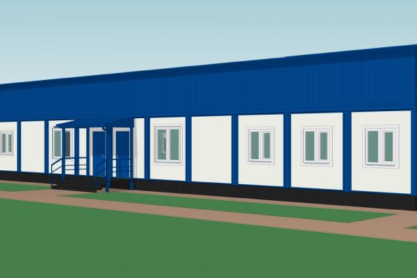 Модульное здание раздевалок спортивного объекта