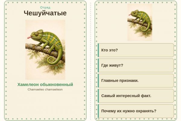 Дидактические карточки для урока биологии «Многообразие пресмыкающихся и млекопитающих», 7 класс