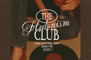 Шрифтовой логотип для бара "The Hedonism Club" в эстетике Old Money.