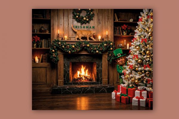 Новогодний фотофон для ирландского паба