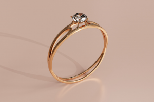 Кольцо с алмазом