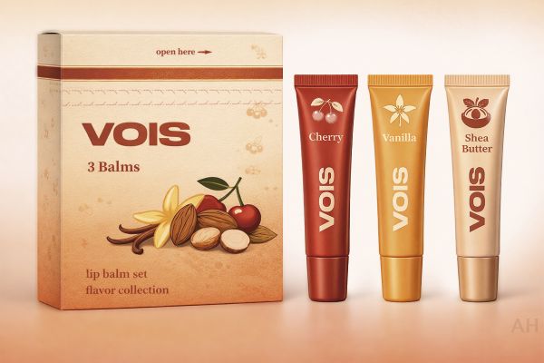 Концепт дизайна упаковки набора бальзамов для губ VOIS