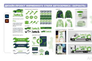 Дизайн проект фирменного стиля автосервиса «Запчасть»