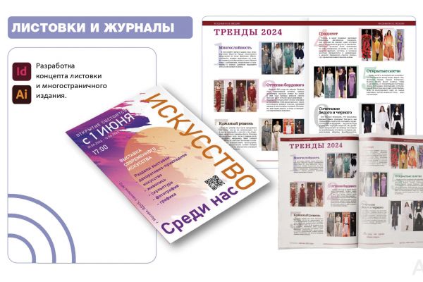 Разработка дизайна листовок и многостраничных изданий