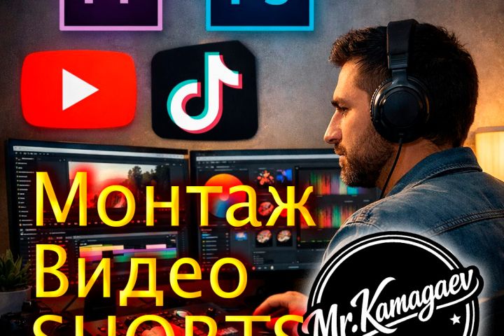 Монтаж и обработка видео, шортсы, клипы