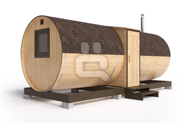 3D визуализация бани-бочки 6 метров