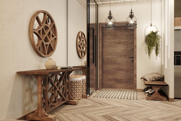 Дизайн-проект таунхауса в стиле «хъюге» стиле для молодой семьи