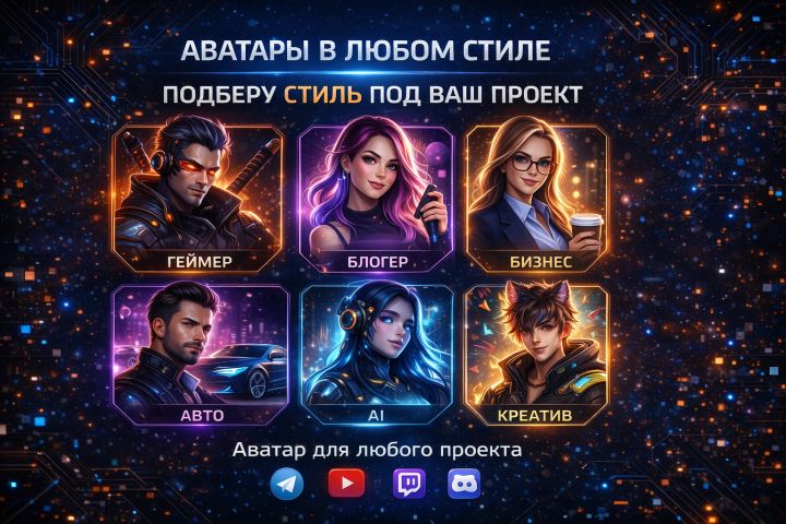 Создам уникальный аватар для Telegram, YouTube и соцсетей - 5686946