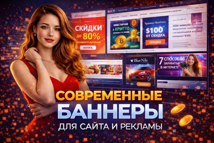 Создам современный баннер для сайта или рекламы - 5687096